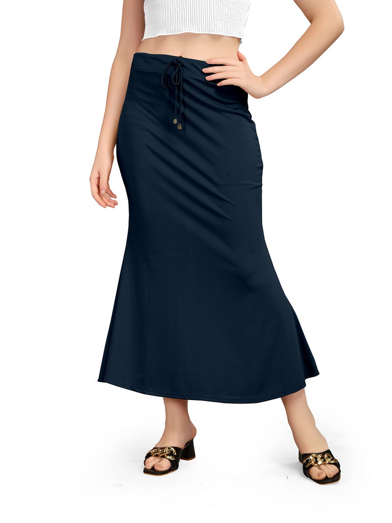 Kipzy Lycra Saree Shapewear  Long Skirt for Women for Beach  Night Out  Regular  Office  Party (Navy Blue  4XL) - Image 1